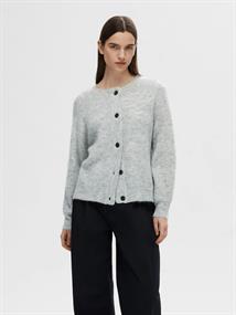 SLFLULU LS KNIT SHORT CARDIGAN B NOOS light grey melange