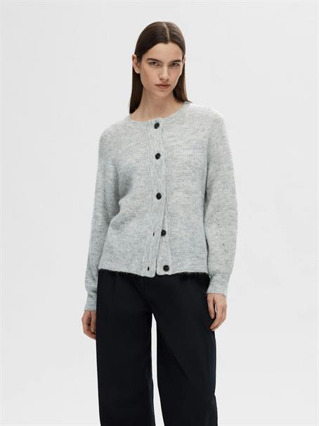 SLFLULU LS KNIT SHORT CARDIGAN B NOOS light grey melange