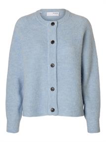 SLFLULU LS KNIT SHORT CARDIGAN NOOS cashmere blue