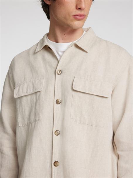 SLH-LEROY LINEN BLEND OVERSHIRT LS NOOS pure cashmere