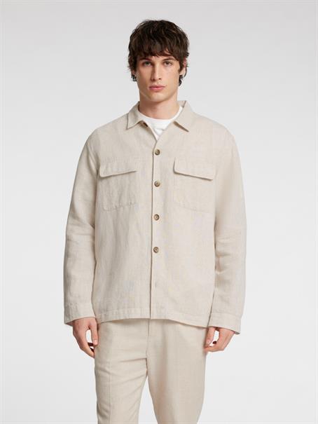 SLH-LEROY LINEN BLEND OVERSHIRT LS NOOS pure cashmere