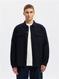 SLH-LEROY LINEN BLEND OVERSHIRT LS NOOS sky captain