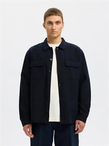 SLH-LEROY LINEN BLEND OVERSHIRT LS NOOS sky captain
