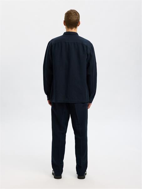 SLH-LEROY LINEN BLEND OVERSHIRT LS NOOS sky captain