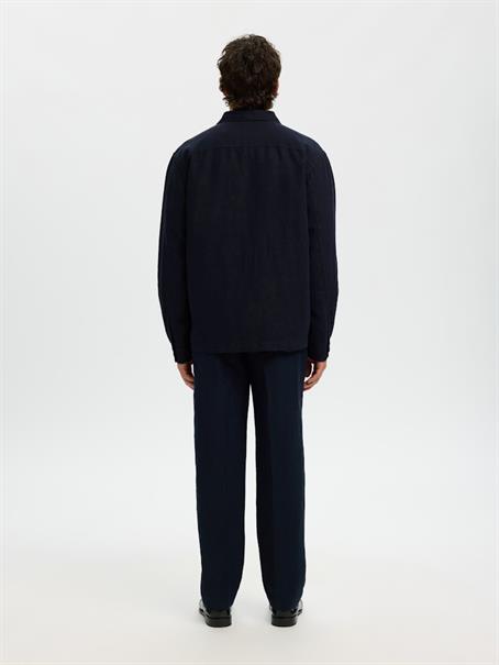 SLH-LEROY LINEN BLEND OVERSHIRT LS NOOS sky captain