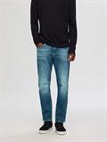 SLH196-STRAIGHTSCOTT 31601 M.BLUE NOOS medium blue denim