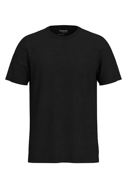 SLHASPEN SLUB SS O-NECK TEE NOOS black