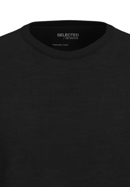 SLHASPEN SLUB SS O-NECK TEE NOOS black