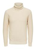 SLHAXEL LS KNIT ROLL NECK NOOS oatmeal1