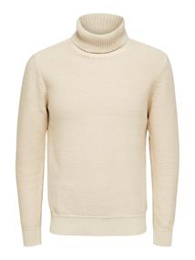 SLHAXEL LS KNIT ROLL NECK NOOS oatmeal1