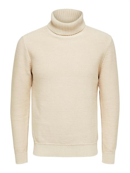 SLHAXEL LS KNIT ROLL NECK NOOS oatmeal1