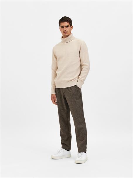 SLHAXEL LS KNIT ROLL NECK NOOS oatmeal1