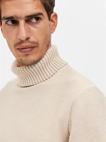 SLHAXEL LS KNIT ROLL NECK NOOS oatmeal1