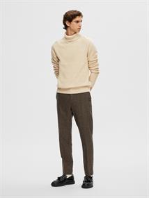 SLHAXEL LS KNIT ROLL NECK NOOS oatmeal2