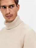 SLHAXEL LS KNIT ROLL NECK W oatmeal1