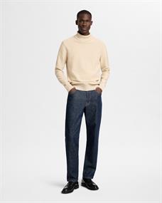 SLHAXEL LS KNIT ROLL NECK W oatmeal1