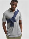SLHAZE SS POLO W NOOS medium grey melange