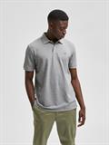 SLHAZE SS POLO W NOOS medium grey melange