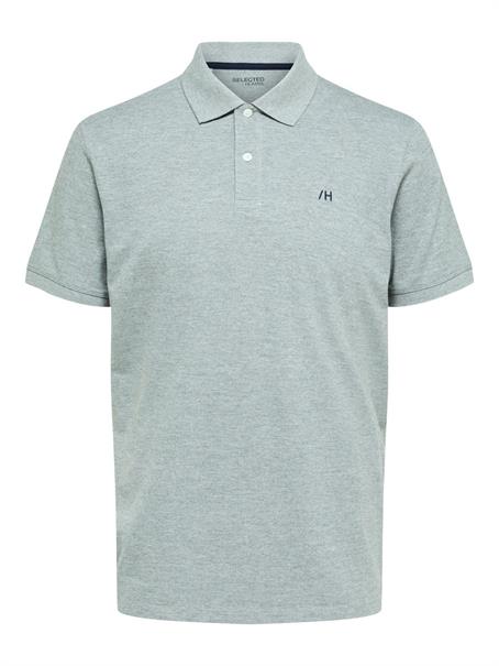 SLHAZE SS POLO W NOOS medium grey melange