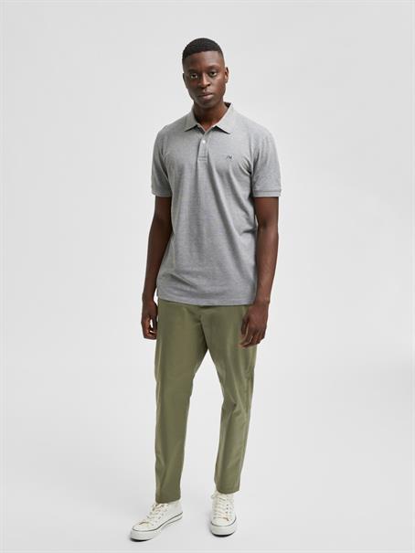SLHAZE SS POLO W NOOS medium grey melange