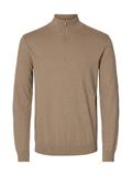 SLHBERG LS HALF ZIP NOOS savannah tan
