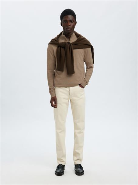 SLHBERG LS HALF ZIP NOOS savannah tan