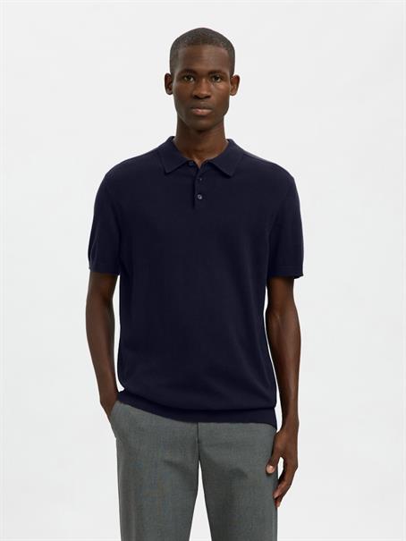 SLHBERG SS KNIT POLO NOOS navy blazer