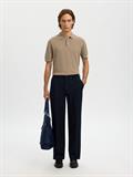 SLHBERG SS KNIT POLO NOOS savannah tan