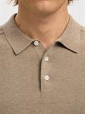 SLHBERG SS KNIT POLO NOOS savannah tan