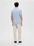 SLHBET LINEN SS O-NECK TEE cashmere blue