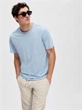 SLHBET LINEN SS O-NECK TEE cashmere blue