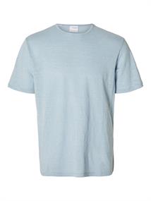SLHBET LINEN SS O-NECK TEE cashmere blue