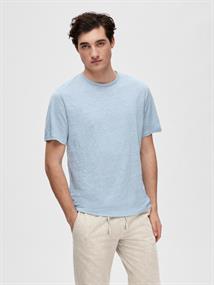 SLHBET LINEN SS O-NECK TEE cashmere blue