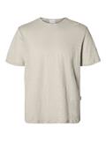 SLHBET LINEN SS O-NECK TEE oatmeal