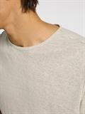 SLHBET LINEN SS O-NECK TEE oatmeal