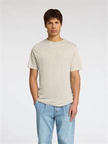 SLHBET LINEN SS O-NECK TEE oatmeal