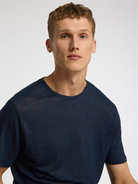 SLHBET LINEN SS O-NECK TEE sky captain