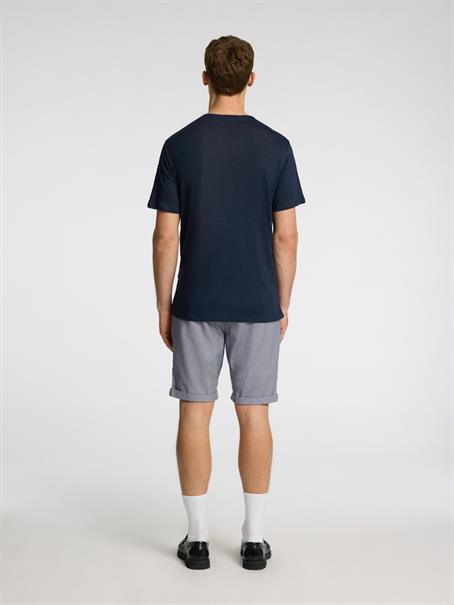 SLHBET LINEN SS O-NECK TEE sky captain