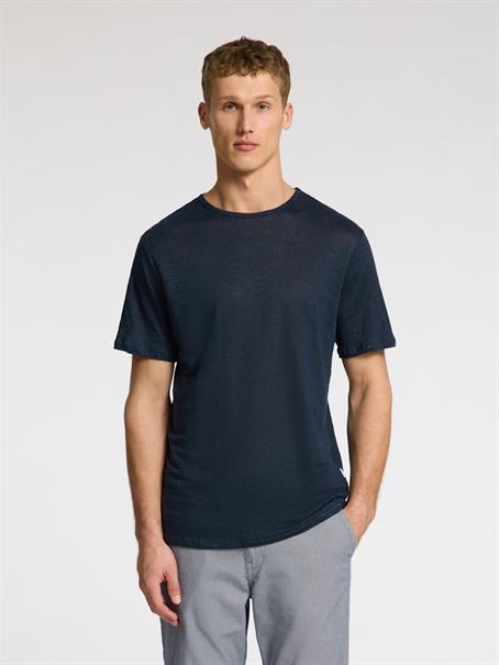 SLHBET LINEN SS O-NECK TEE sky captain