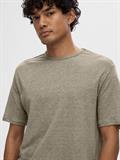 SLHBET LINEN SS O-NECK TEE vetiver