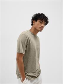 SLHBET LINEN SS O-NECK TEE vetiver