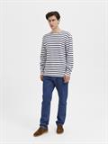 SLHBRIAC STRIPE LS O-NECK TEE NOOS bright white