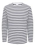 SLHBRIAC STRIPE LS O-NECK TEE NOOS bright white