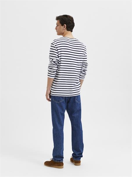 SLHBRIAC STRIPE LS O-NECK TEE NOOS bright white