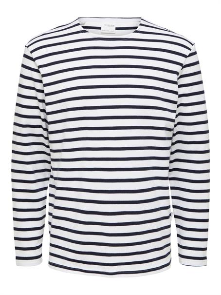 SLHBRIAC STRIPE LS O-NECK TEE NOOS bright white