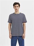 SLHBRIAC STRIPE SS O-NECK TEE NOOS navy blazer