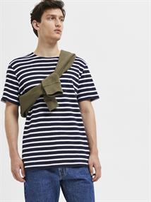 SLHBRIAC STRIPE SS O-NECK TEE NOOS navy blazer