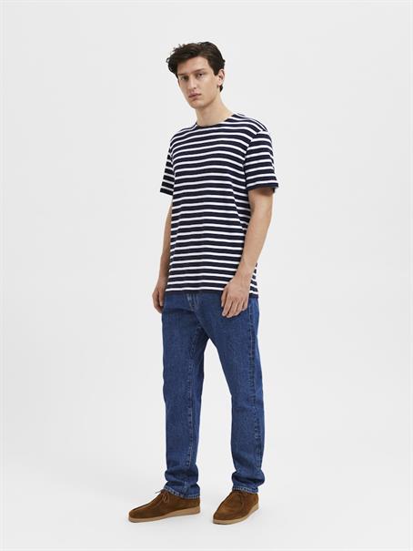 SLHBRIAC STRIPE SS O-NECK TEE NOOS navy blazer