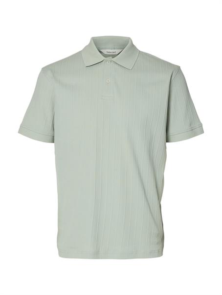 SLHCOLE RIB SS POLO aqua gray