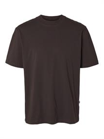 SLHCOLMAN SS O-NECK TEE NOOS chocolate torte